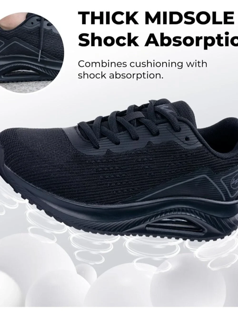 Women's Grey Black Arch Support Walking Shoes Plantar Fascistic Sneakers